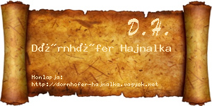 Dörnhöfer Hajnalka névjegykártya